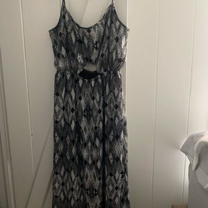 Spaghetti strap maxi with cut out mid drift